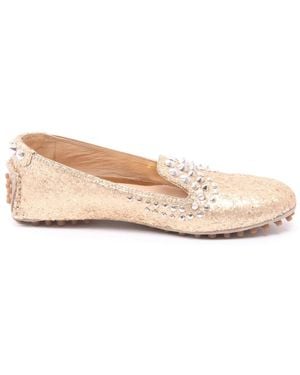 Car Shoe Glitter Studded Loafer Schuh - Pink