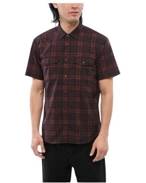 Woolrich Kariertes Mesh Kurzarmhemd - Schwarz