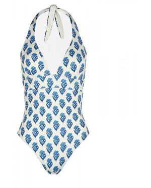 Mc2 Saint Barth Blumiger badeanzug marylin marn001 - Blau