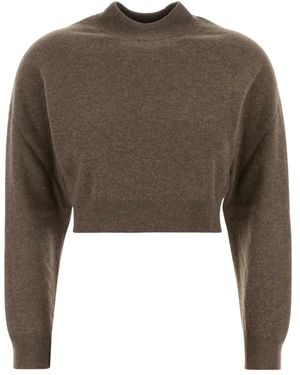 Jil Sander Wollmischung Cropped Pullover - Braun