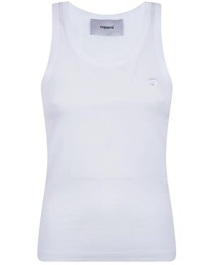 Coperni Tops ,Wit ,Katoen Lightweight Logo Tank Top