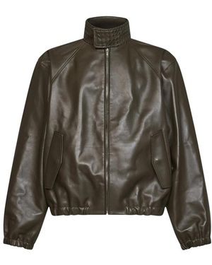 Bottega Veneta Jassen ,Groen ,Leer Leren Blouson