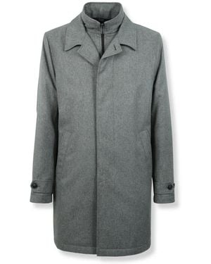 Fay Single-Breasted Coats - Grigio