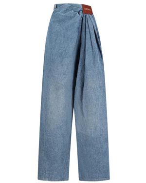 Loewe Jeans ,Blauw ,Katoen Gedrapeerde Jeans