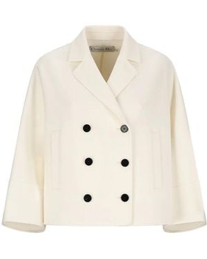 Dior Double-Breasted Coats - Natural