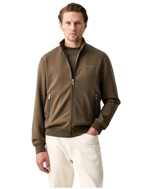 KARL LAGERFELD Hoodies & Sweatvesten ,Groen ,Polyester Sweat Zip Jacket - Bruin