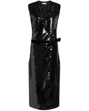 Alberta Ferretti Kleedjes ,Zwart ,Polyester Sequin Midi Jurk