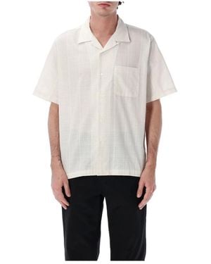 Nanamica Overhemden ,Wit ,Bowling Shirt - Grijs