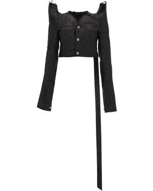 Rick Owens Denim Jackets - Black
