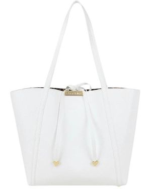 Braccialini Tassen ,Wit ,Leer Double Shopper