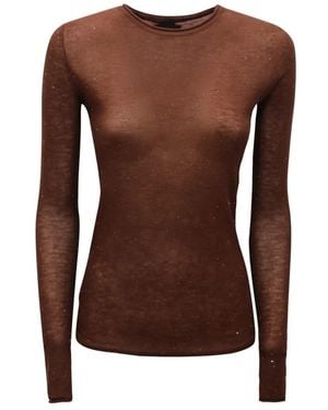 Pinko Round-Neck Knitwear - Marrón