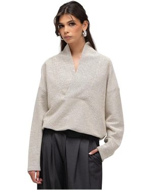 GUAJA. V-Neck Knitwear - Gris