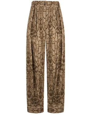 Alberta Ferretti Wide Trousers - Natural