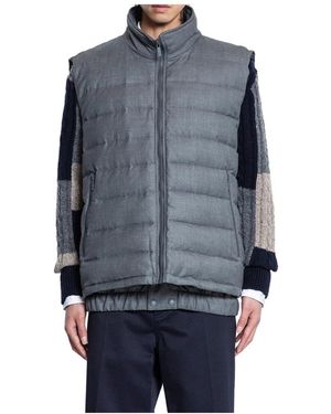 Thom Browne Gepolsterte Skiweste Aus Super 120S Twill - Blau