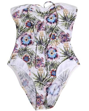 John Galliano Badmode ,Veelkleurig ,Strapless Badpak Uit Één Stuk - Blauw