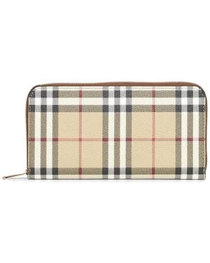 Burberry Accessoires ,Veelkleurig ,Katoen Vintage Check Ritssluiting Portemonnee - Metallic