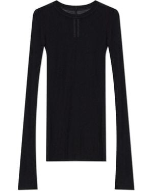 Rick Owens Tops ,Zwart ,Geribbelde Top Met Lange Mouwen