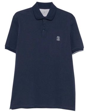 Brunello Cucinelli Tops ,Blauw ,Polo Shirt