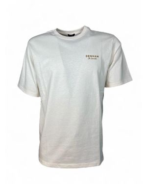 Denham Tops ,Wit ,Katoen Bedrukt T-Shirt Roséwijn - Blauw