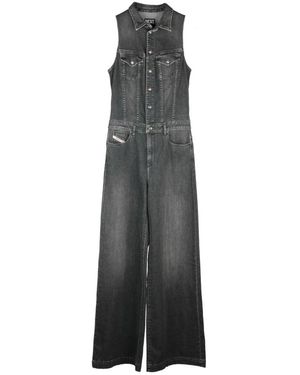 DIESEL Jumpsuits & Playsuits ,Grijs ,Denim Denim Jumpsuit Met Clipsluiting