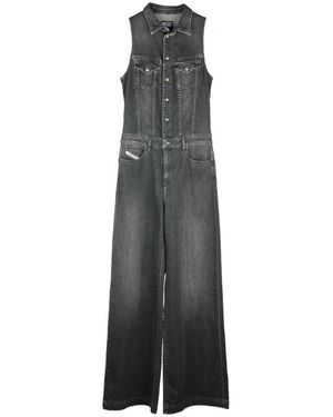 DIESEL Denim-Jumpsuit Mit Clipverschluss - Grau