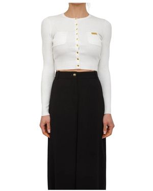 Elisabetta Franchi Micro-Gevlochten Gebreid Vest - Zwart