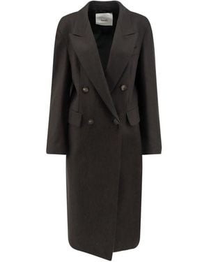 Hevò Double-Breasted Coats - Noir