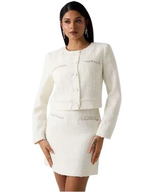 Guess Wollen Tweed Jas - Wit