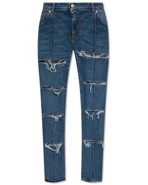 McQueen Zerrissene jeans - Blau