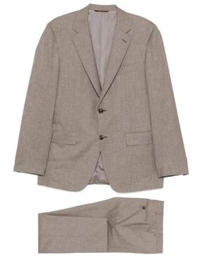 Canali Single Breasted Suits - Brown