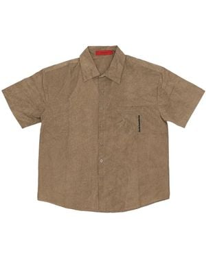 Acupuncture Short Sleeve Shirts - Brown