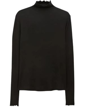 Filippa K Sheer Wool Mock Top - Schwarz