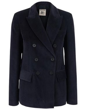 Semicouture Jassen ,Blauw ,Dubbelrijige Jas