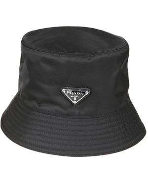 Prada Accessoires ,Zwart ,Nylon Re-Nylon Bucket Hat