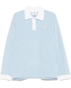 CASABLANCA Tops ,Blauw ,Velour Stripe Polo
