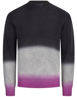 Seven Gauge Round-Neck Knitwear - Blu