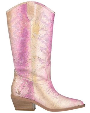 Alma En Pena. Cowboy & Biker Boots - Pink