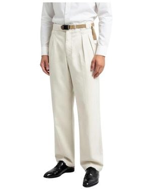 White Sand Geknoopte Katoenen Broek - Naturel