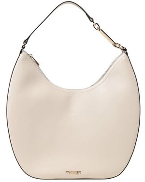 Twinset Elegante Perlen Schultertasche - Natur