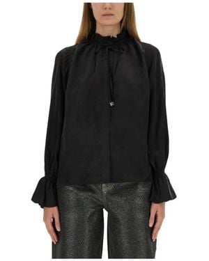 Ganni Overhemden ,Zwart ,Blouses