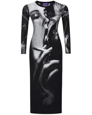 Jean Paul Gaultier Kleedjes ,Zwart ,Tule Smoking Lange Jurk