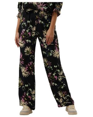Scotch & Soda Broeken ,Veelkleurig ,Gedrukte Wijde Pijp Broek - Zwart