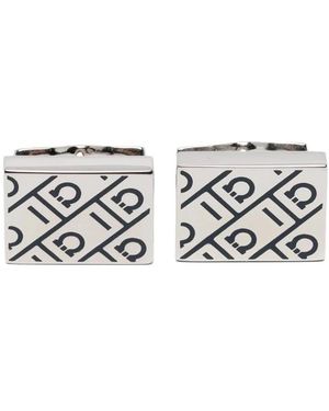 Ferragamo Cufflinks & Tie Clips - White