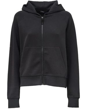 Max Mara Hoodies & Sweatvesten ,Grijs ,Katoen Smmmarea Hooded Zip-Up Sweatshirt - Zwart