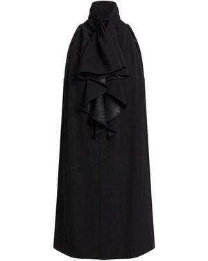 Alberta Ferretti Kleedjes ,Zwart ,Satijn A-Lijn Jurk Kort
