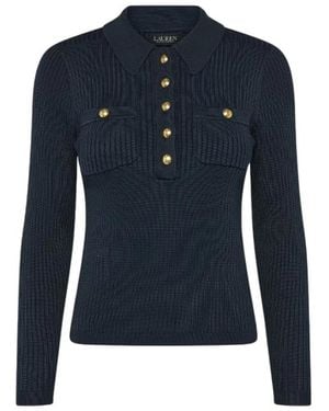 Ralph Lauren Rib-Gebreide Trui Met Lange Mouwen - Blauw