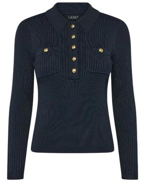Ralph Lauren Rib-Gebreide Trui Met Lange Mouwen - Blauw