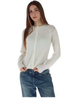 Pepe Jeans Truien & Vesten ,Wit ,Wol Gebreid Vest Met Knoopsluiting - Grijs