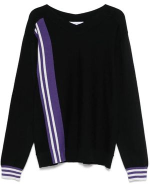 Kiko Kostadinov Schwarzer v-ausschnitt pullover mit streifen