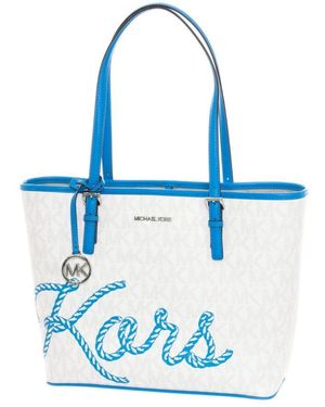 Michael Kors Rectangular Tote Bag Buckle Closure - Blue